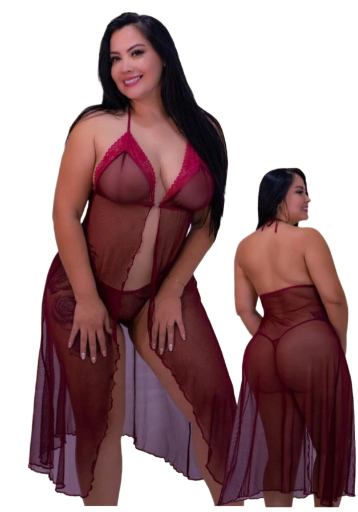 Bata de Lencería Transparente