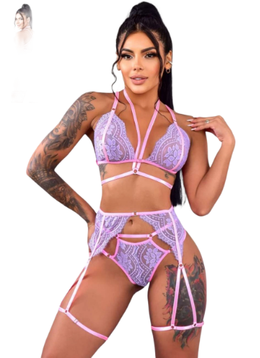 Conjunto de lencería violeta