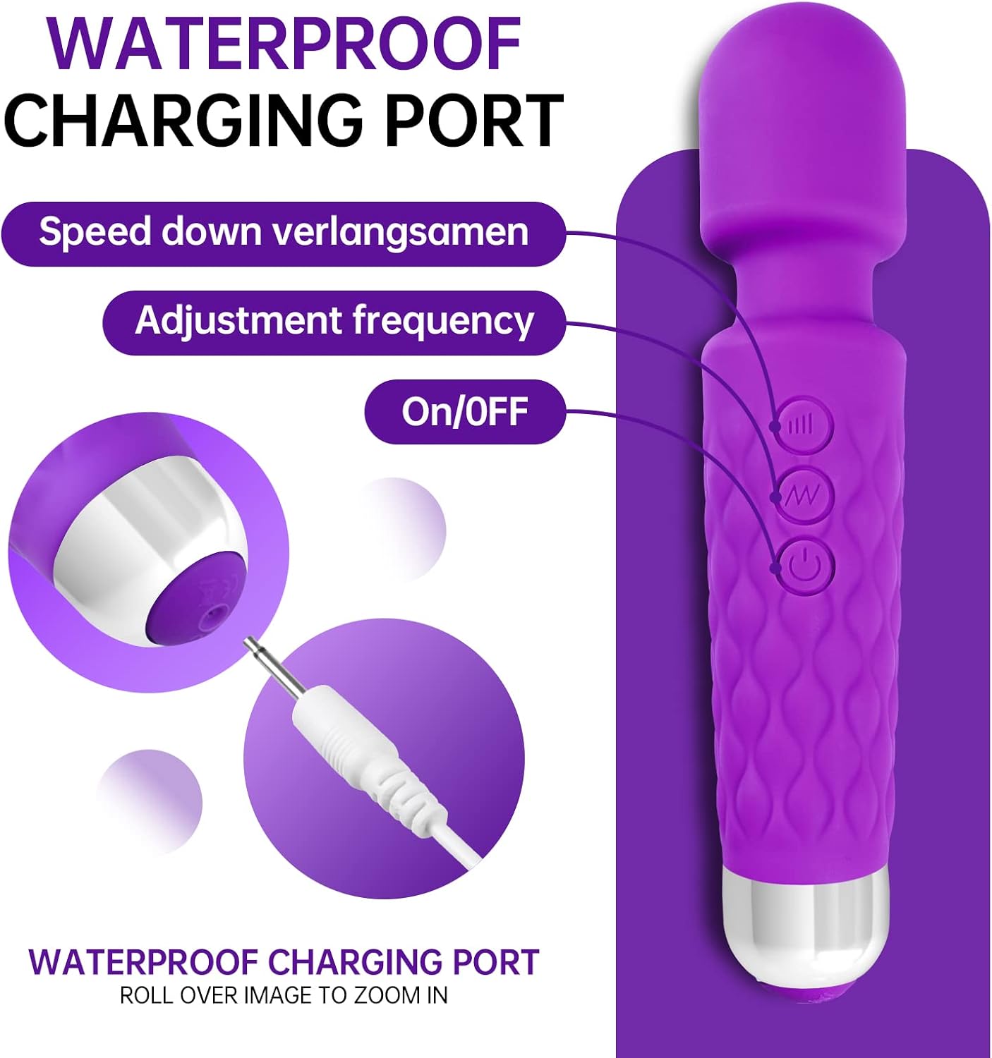 VIBRADOR WAND HITACHI - SILICONA MÉDICA (RECARGABLE USB)