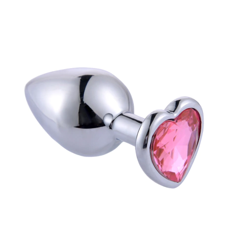 PLUG ANAL METÁLICO - ADORNO JOYA LOVE - TALLA S - (JOYA ROSADA)