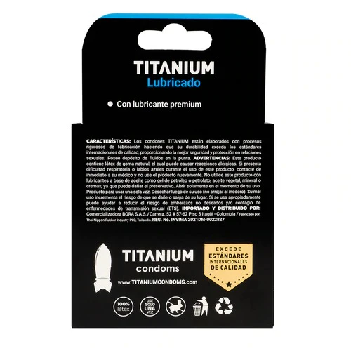 Condones Titanium Lubricados x 3