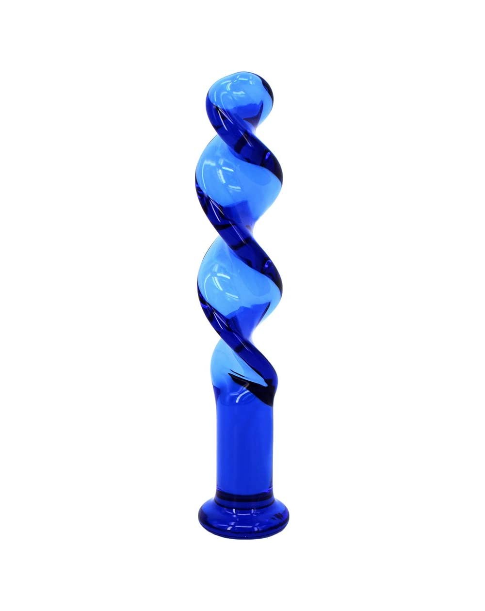 Dildo de Vidrio Espiral Azul