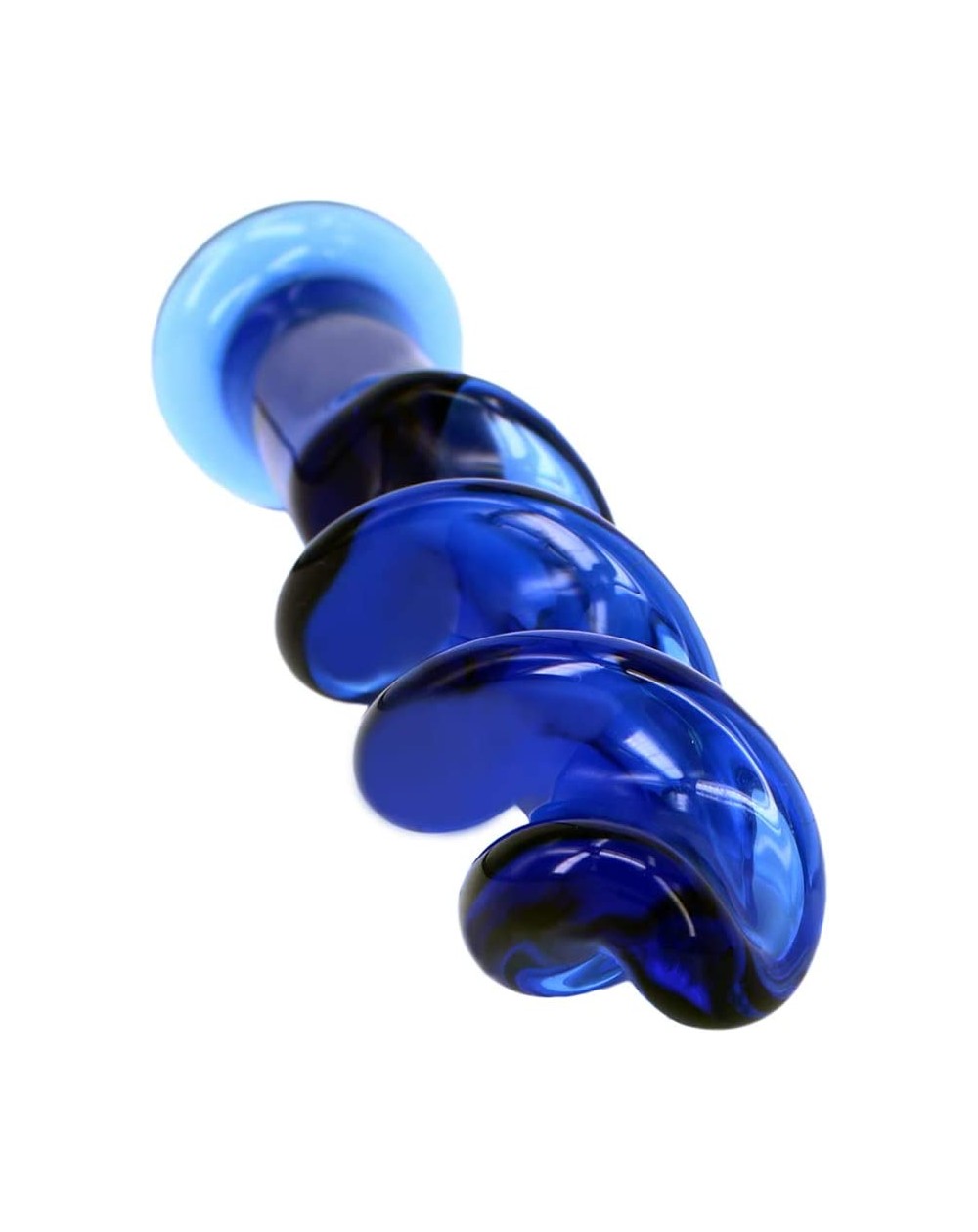 Dildo de Vidrio Espiral Azul