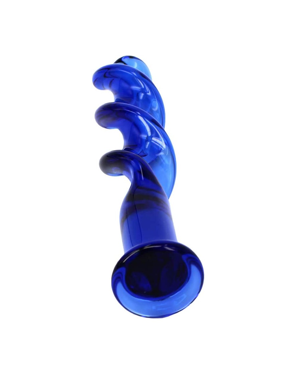 Dildo de Vidrio Espiral Azul