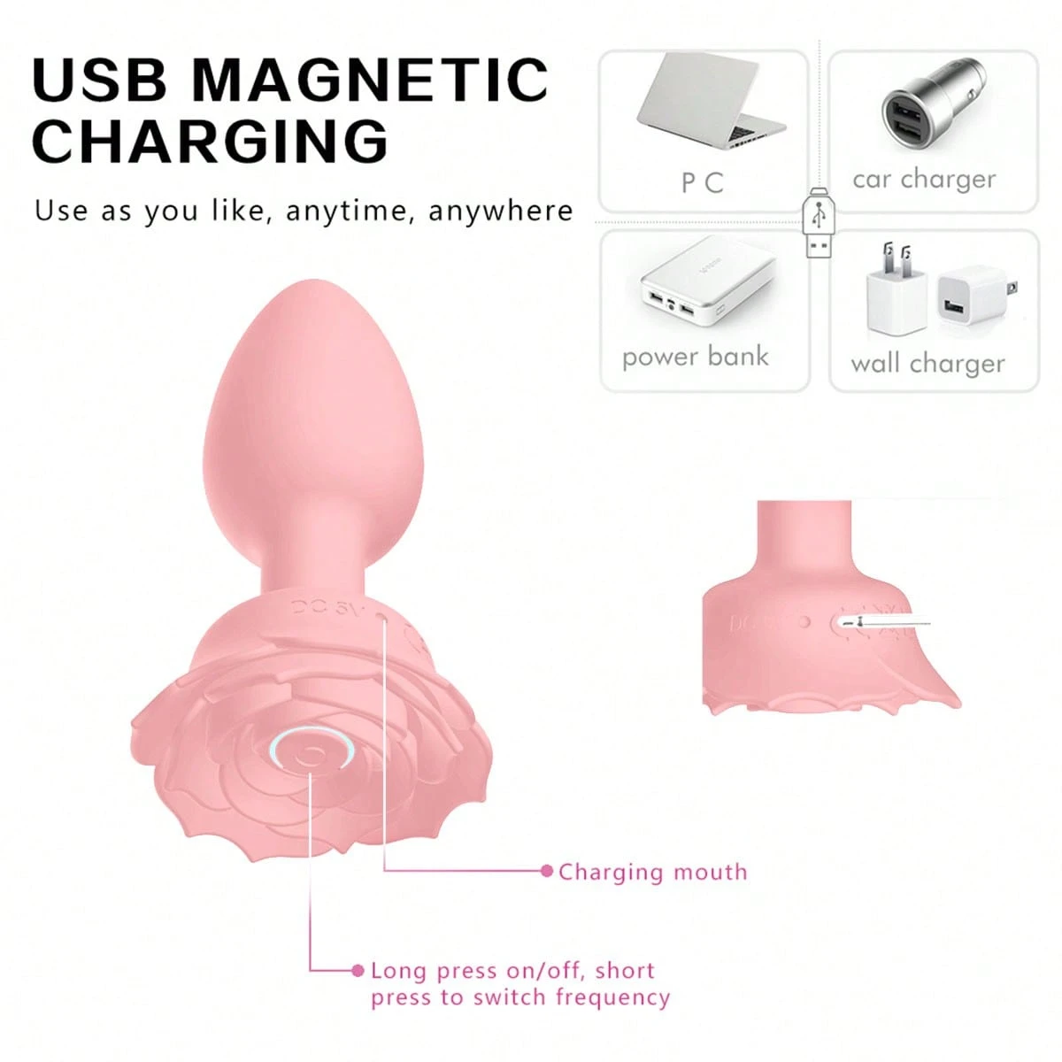 VIBRADOR ROUSE PINK PLUG ANAL INTERACTIVO APP 