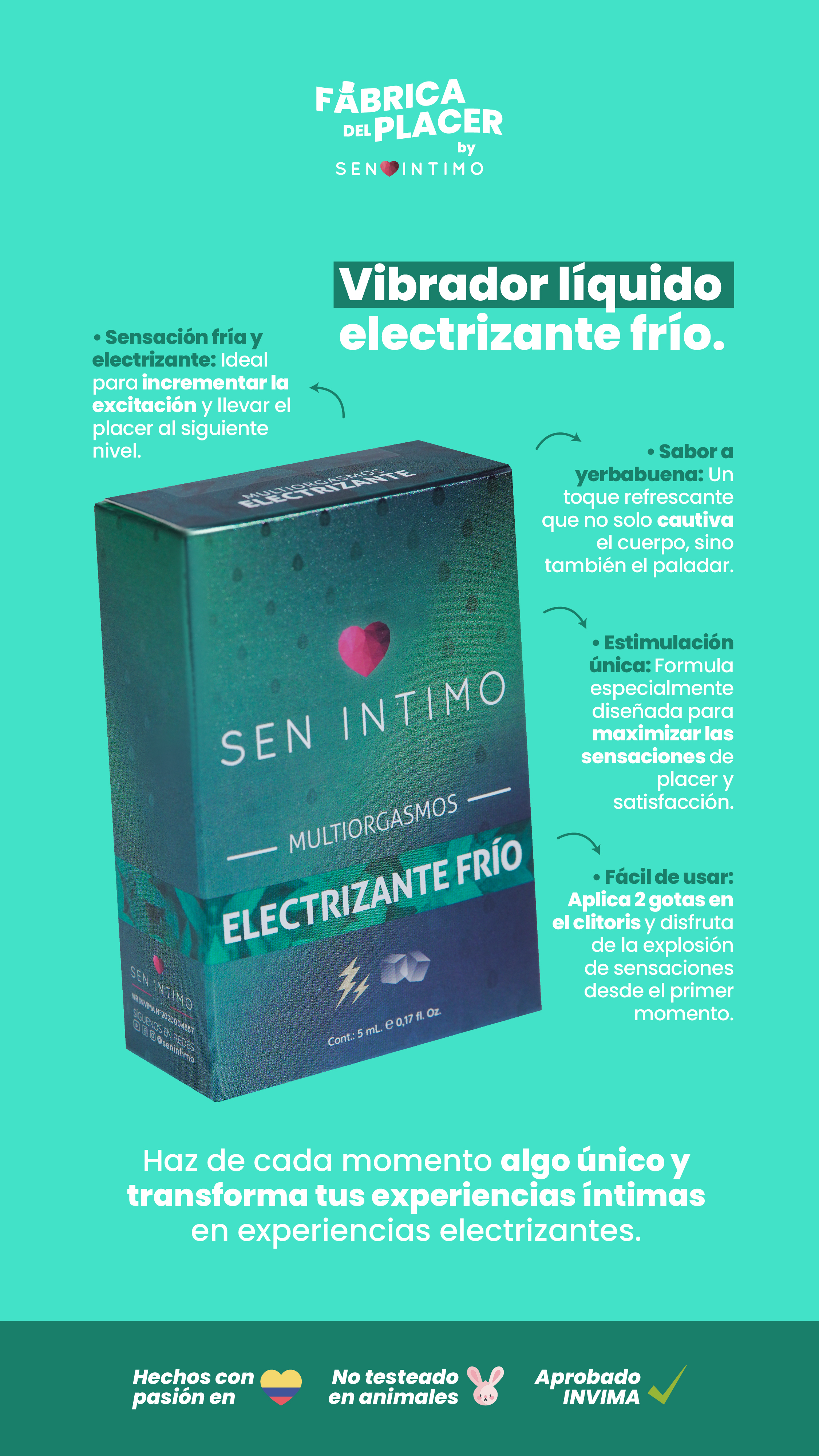 Multiorgasmos Electrizante Frío X 5 ml Sen