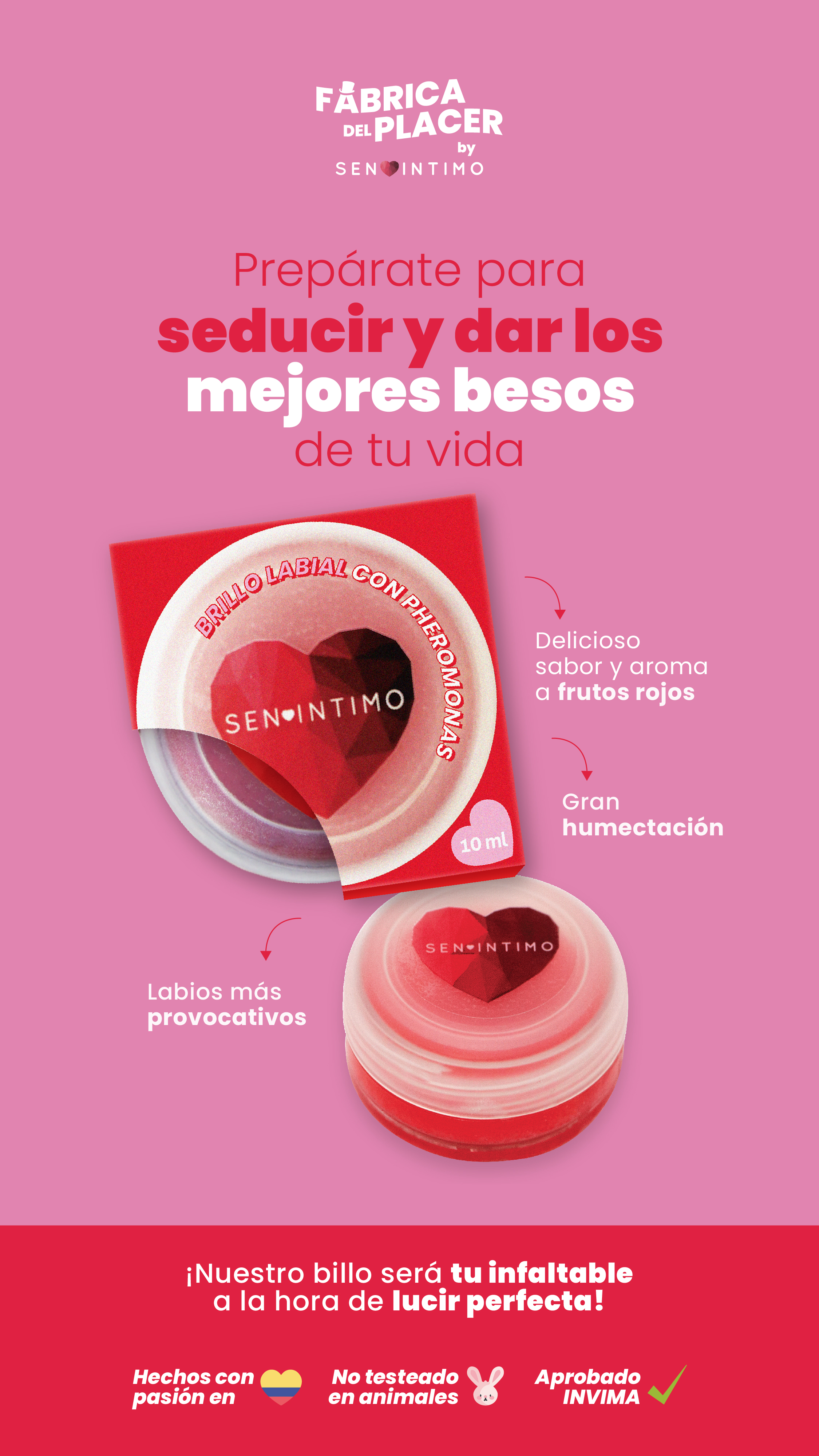 Brillo labial con feromonas