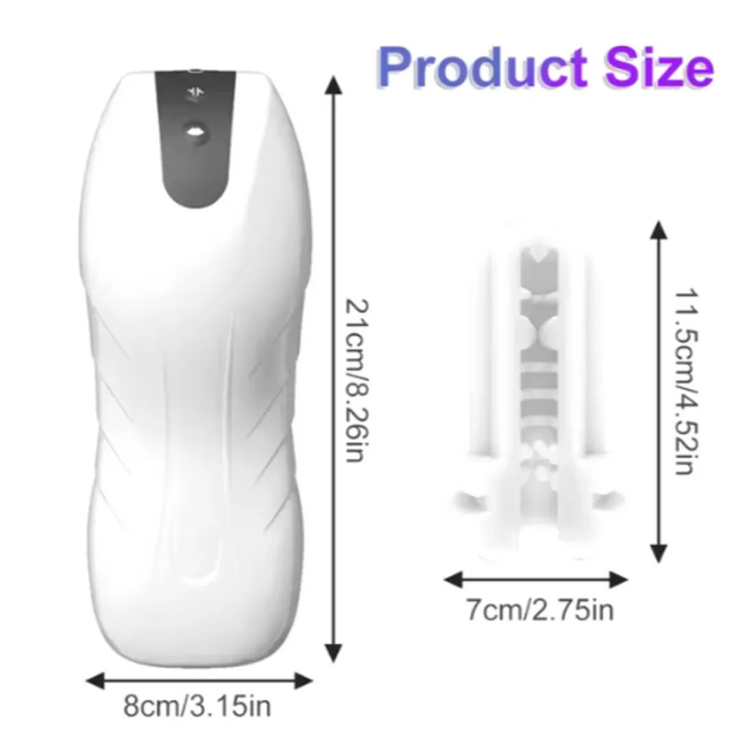 MASTURBADOR MASCULINO CON VIBRACION Y SUCCION RECARGABLE
