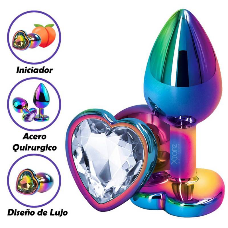 PLUG ANAL JOYA CORAZON TORNASOL TALLA M