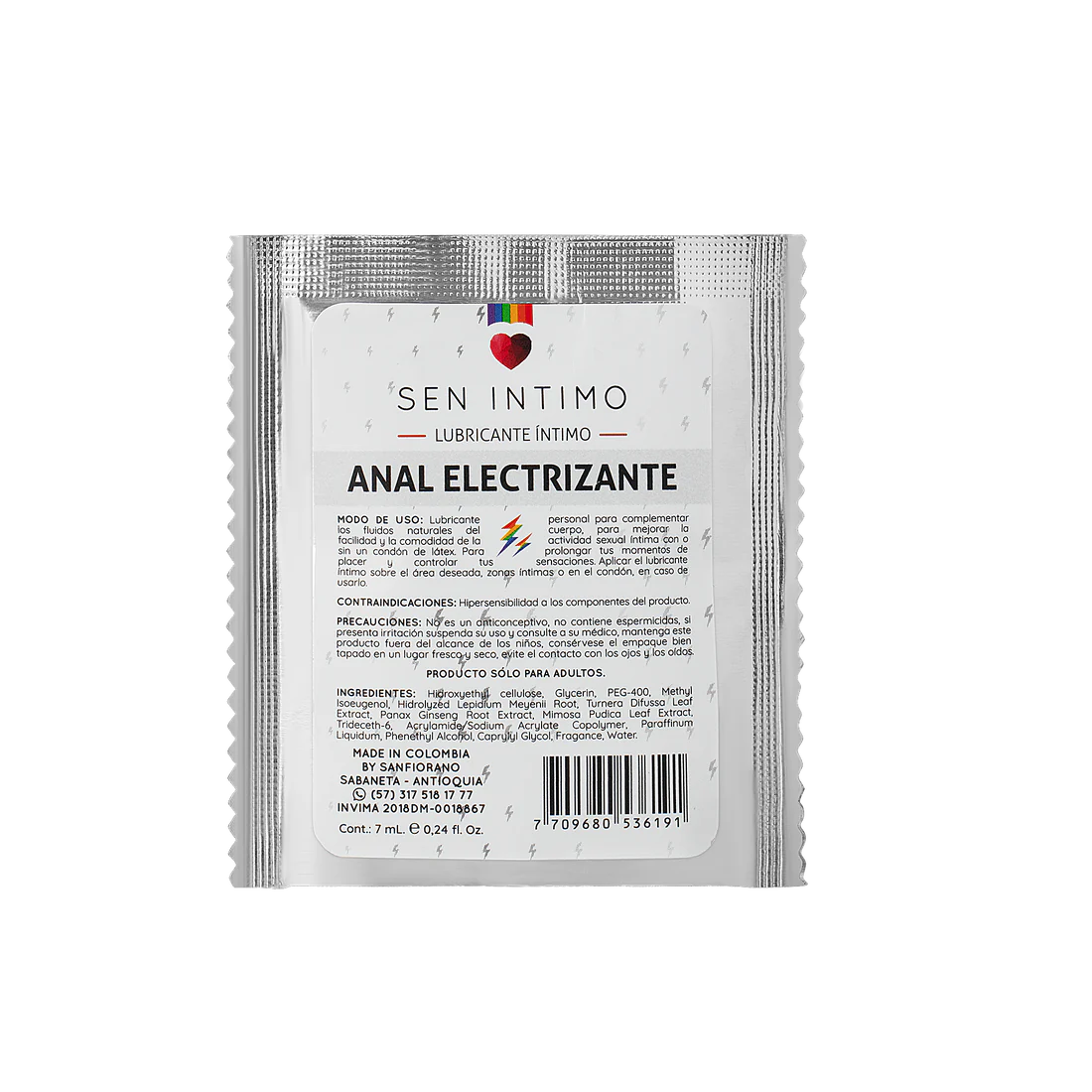 Lubricante Intimo Anal Electrizante Sen Intimo sachet