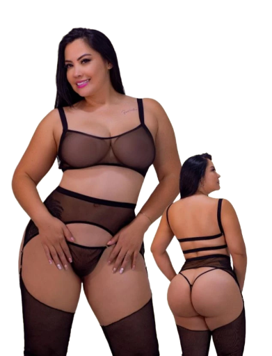 Conjunto de lencería transparente