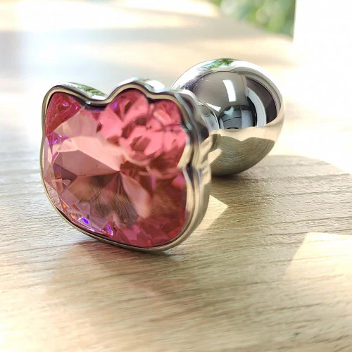Plug anal con joya corazón rosa