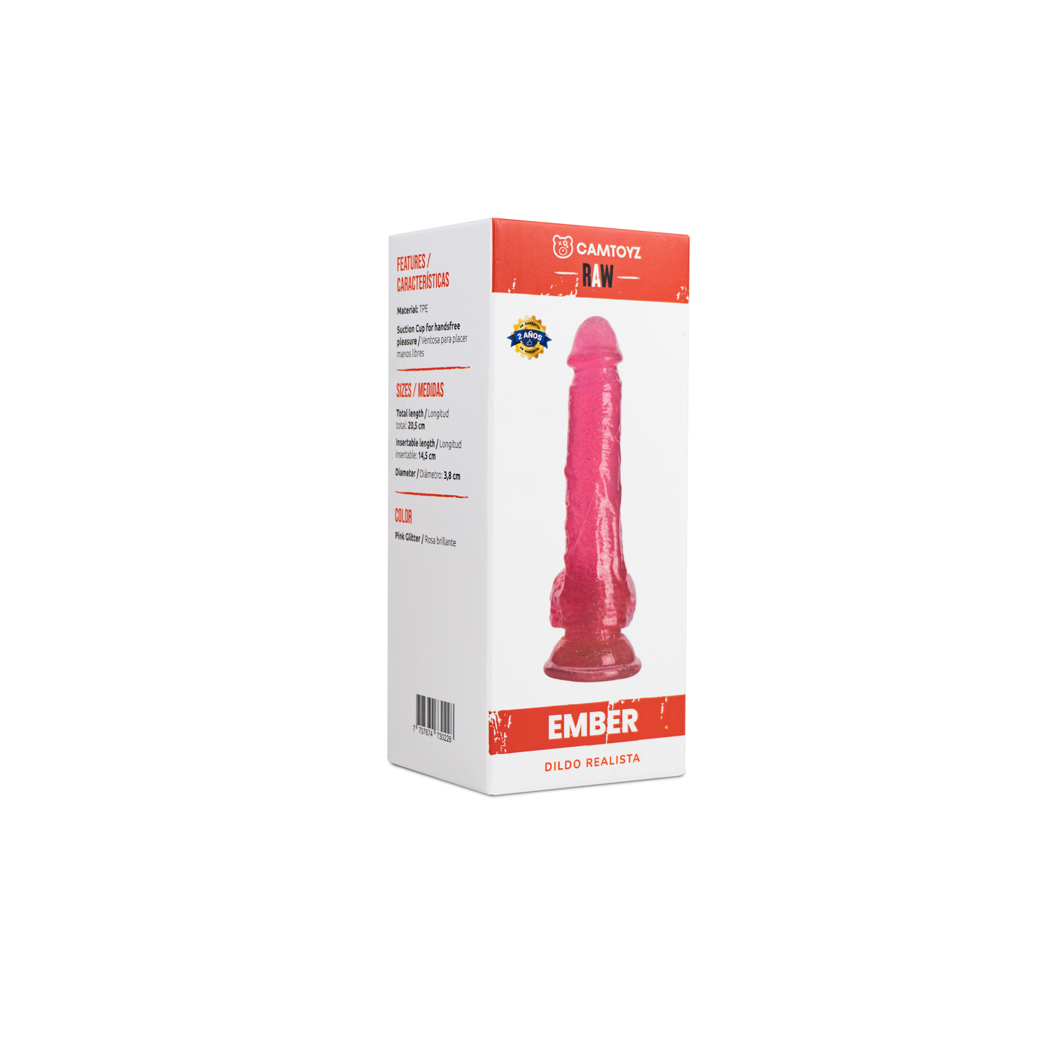 Dildo Realista Ember Rosado 20.5 cm