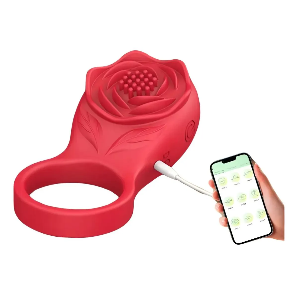 Anillo Vibrador de Rosa