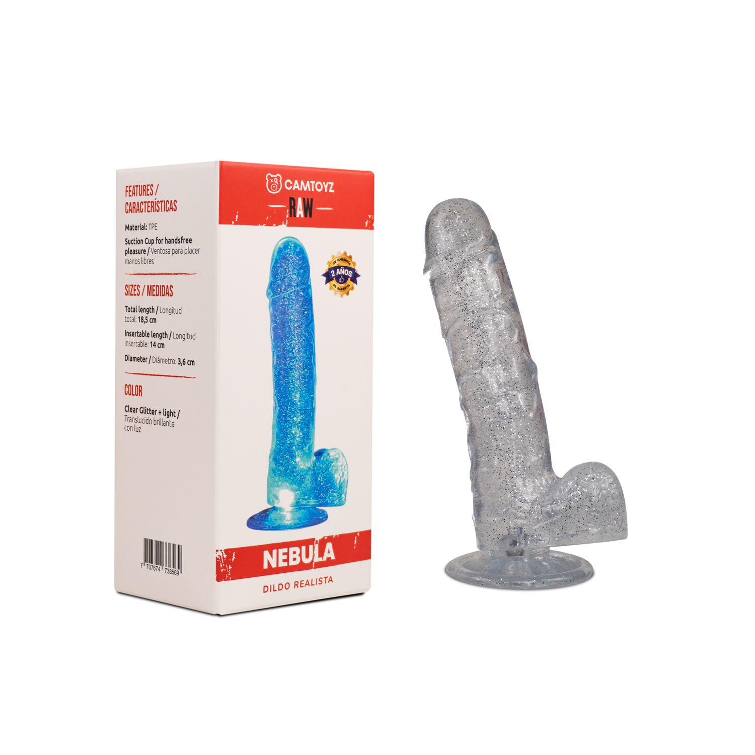 Dildo Realista Nebula Transparente 18cm
