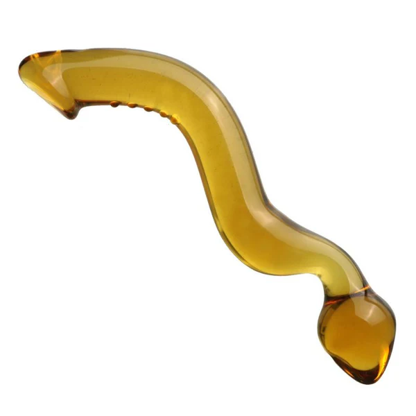 Dildo de vidrio ámbar