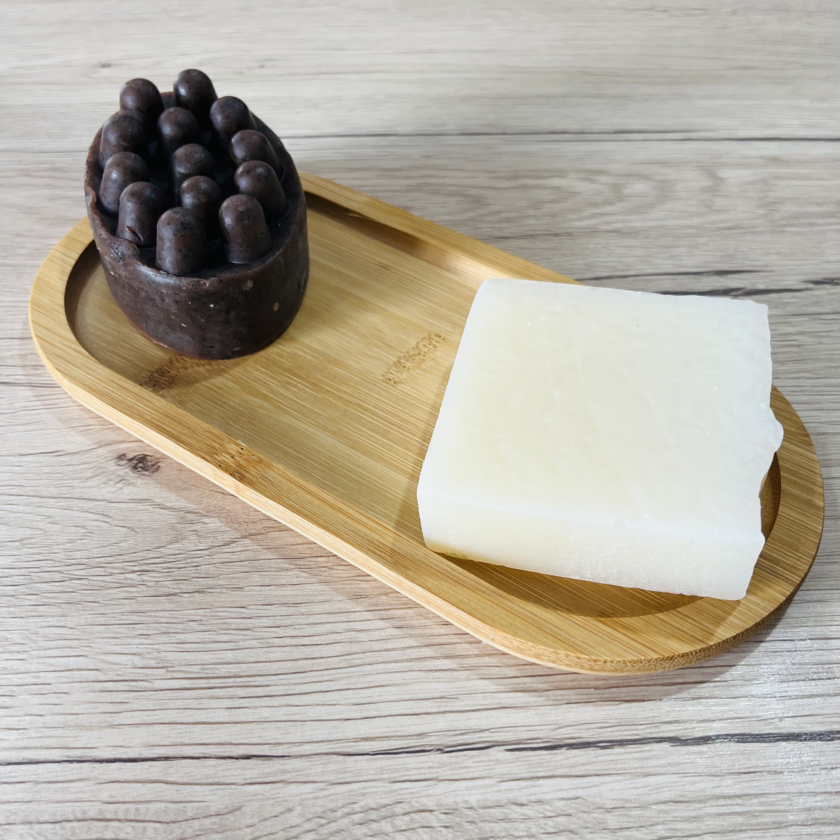 Double Porte-savon en bambou