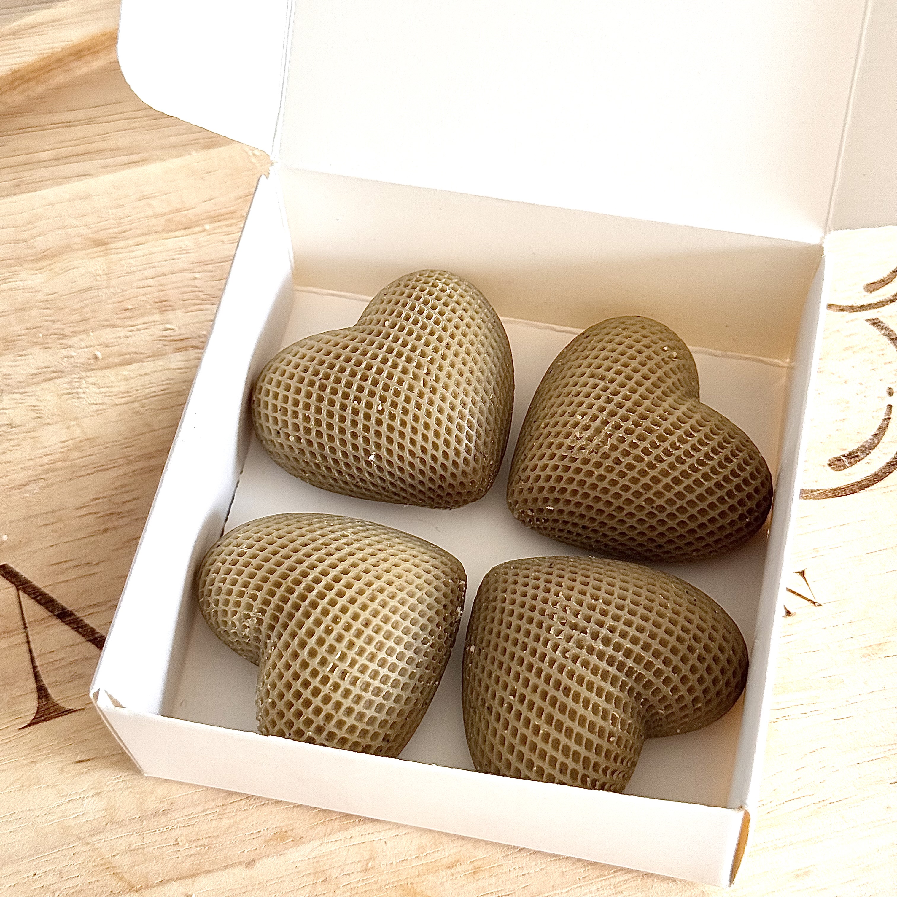 Coffret de savons en forme de cœur