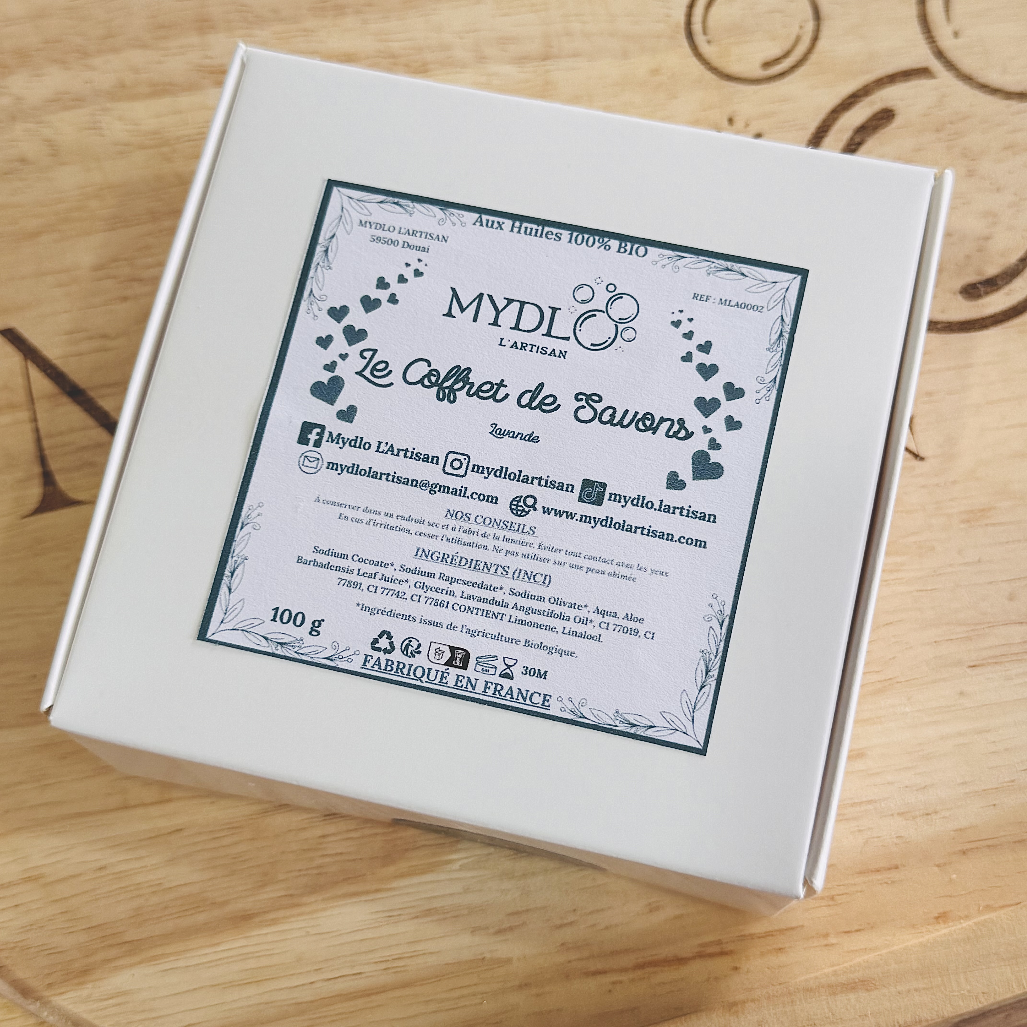 Coffret de savons en forme de cœur