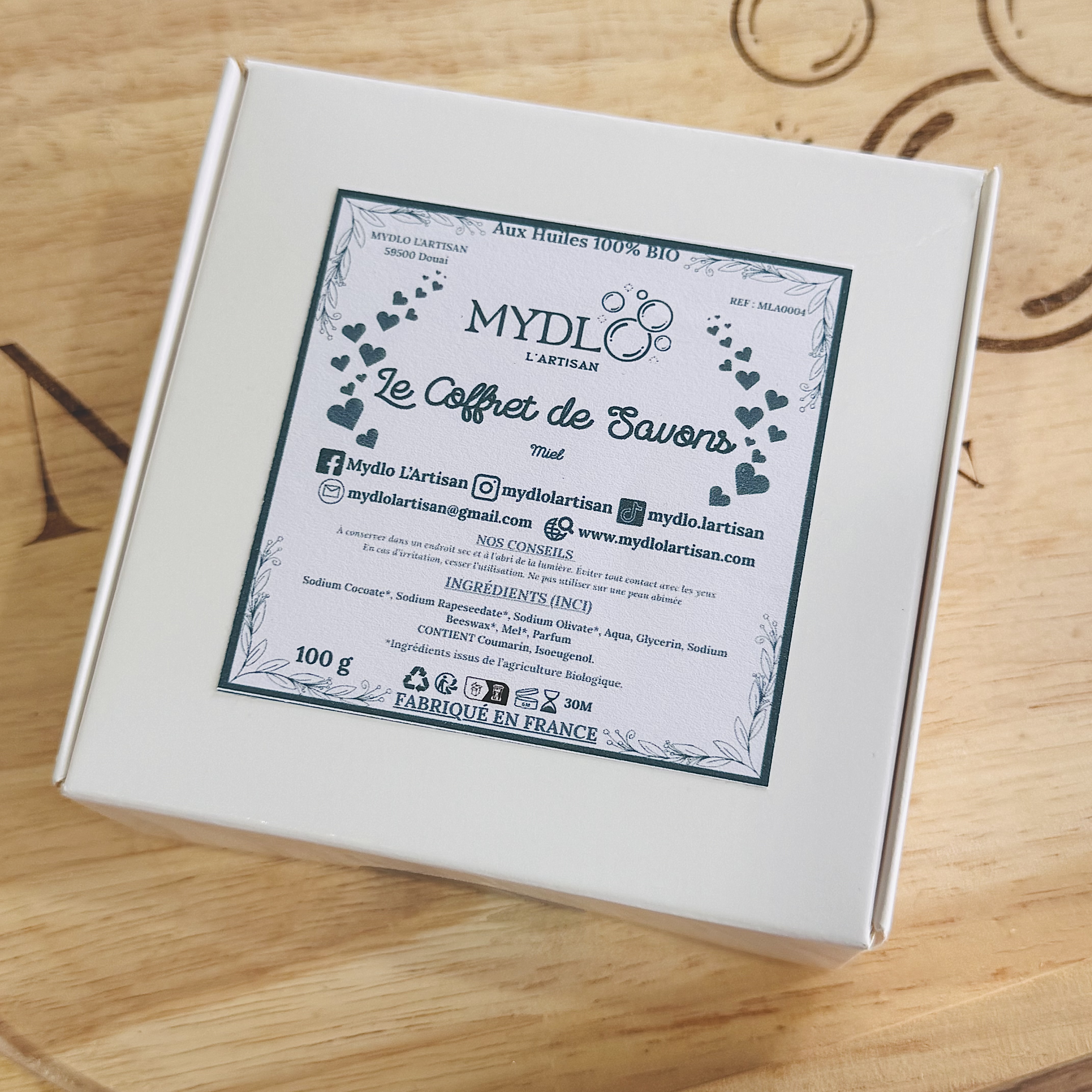 Coffret de savons en forme de cœur