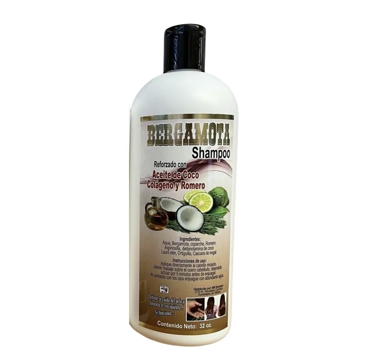Shampoo y Acondicionador de Bergamota con Aceite de Coco, Colágeno y Romero para Cabello Dañado