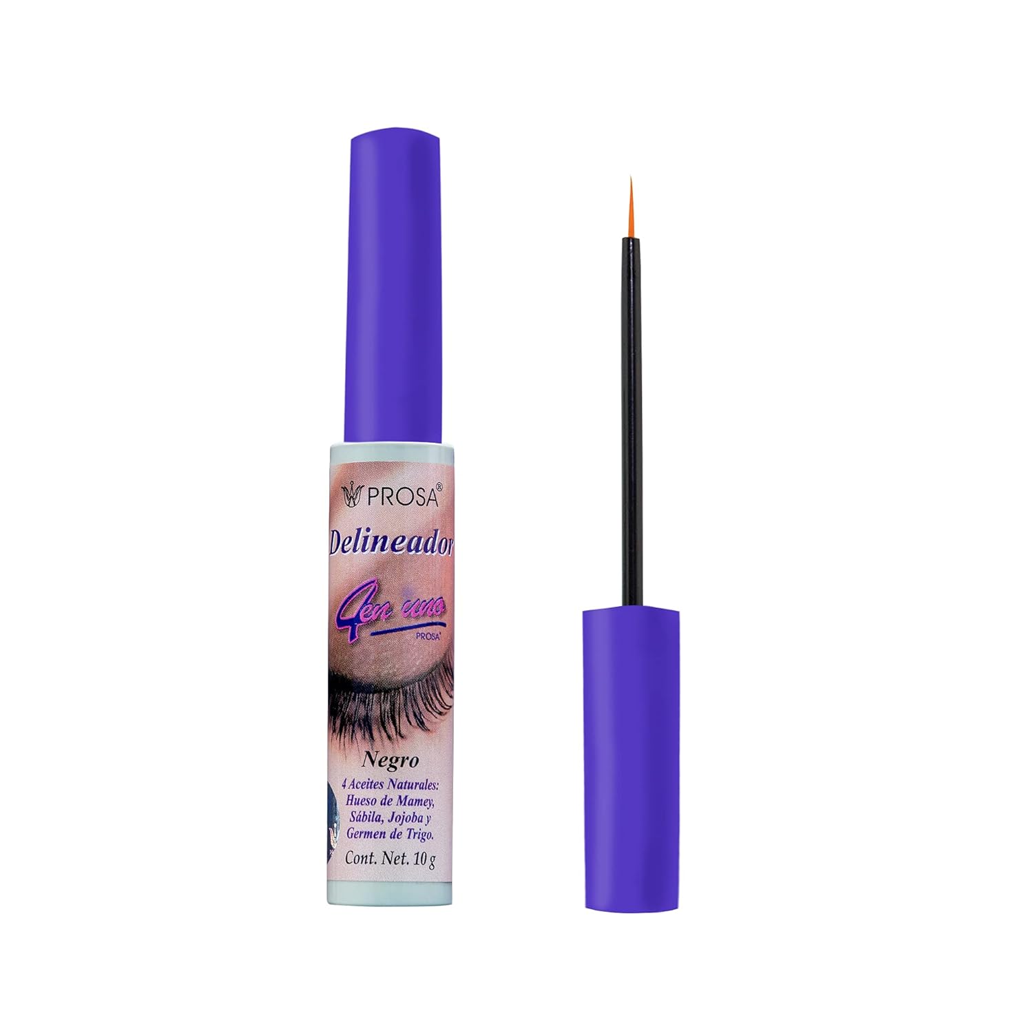 Prosa Professional Makeup Liquid Eyeliner 4 en 1 – Ultra-Pigmentado, Color Negro Intenso 0.35 oz