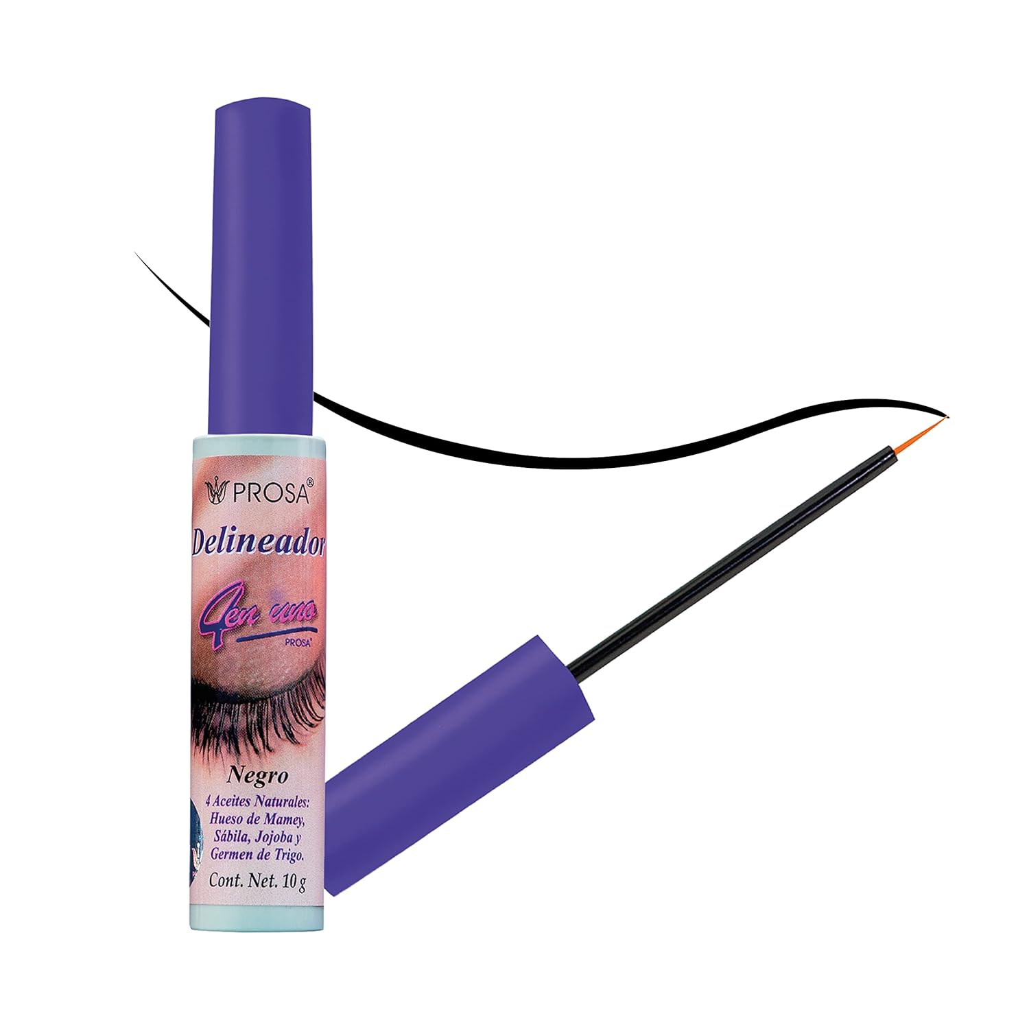 Prosa Professional Makeup Liquid Eyeliner 4 en 1 – Ultra-Pigmentado, Color Negro Intenso 0.35 oz
