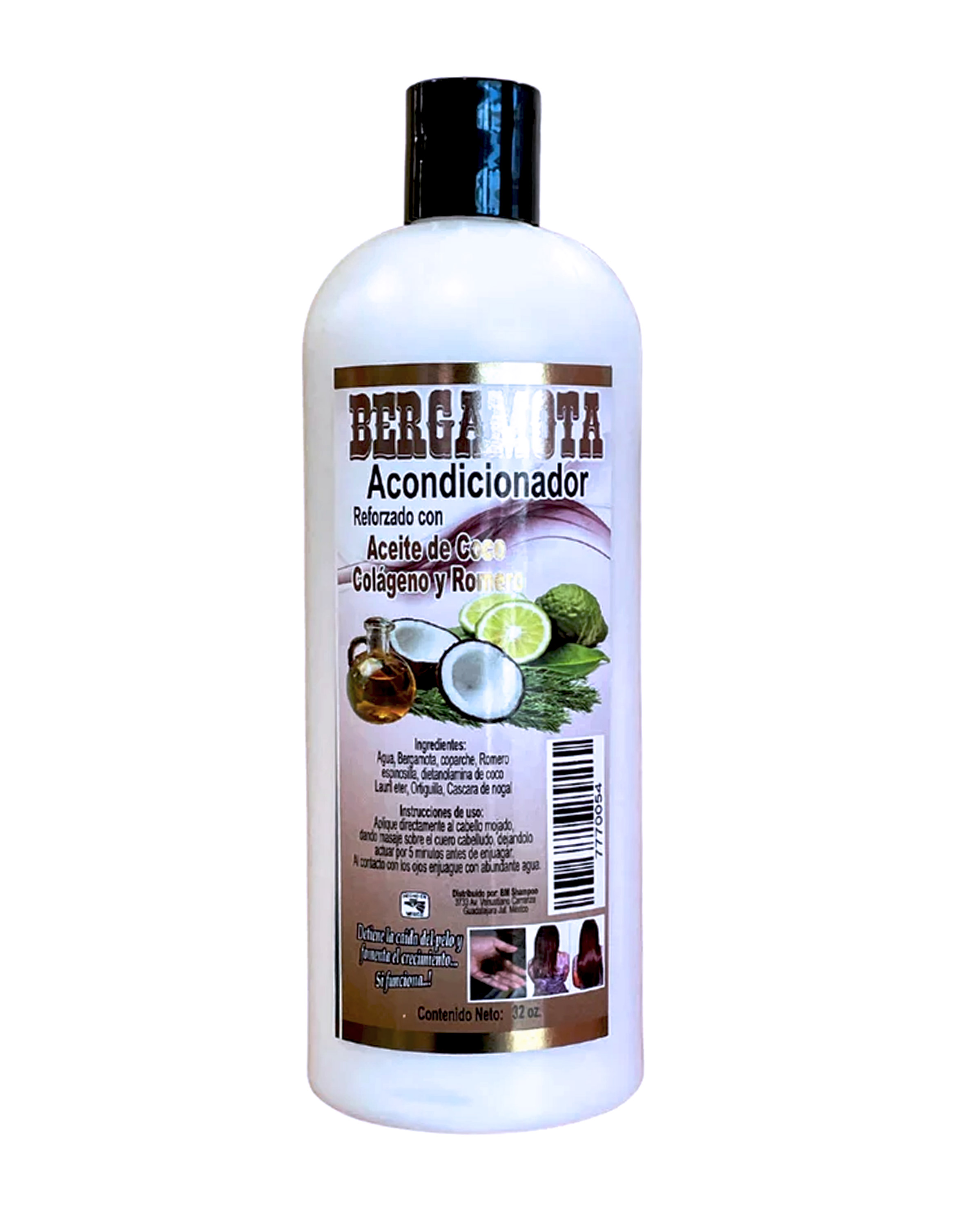 Bergamot Hair Care Set for Thinning Hair: Keratin, Rosemary Oil, Collagen - Minoxidil-Free / Set de Bergamota para Cabello Delgado: Keratina, Romero, Colágeno - Libre de Minoxidil