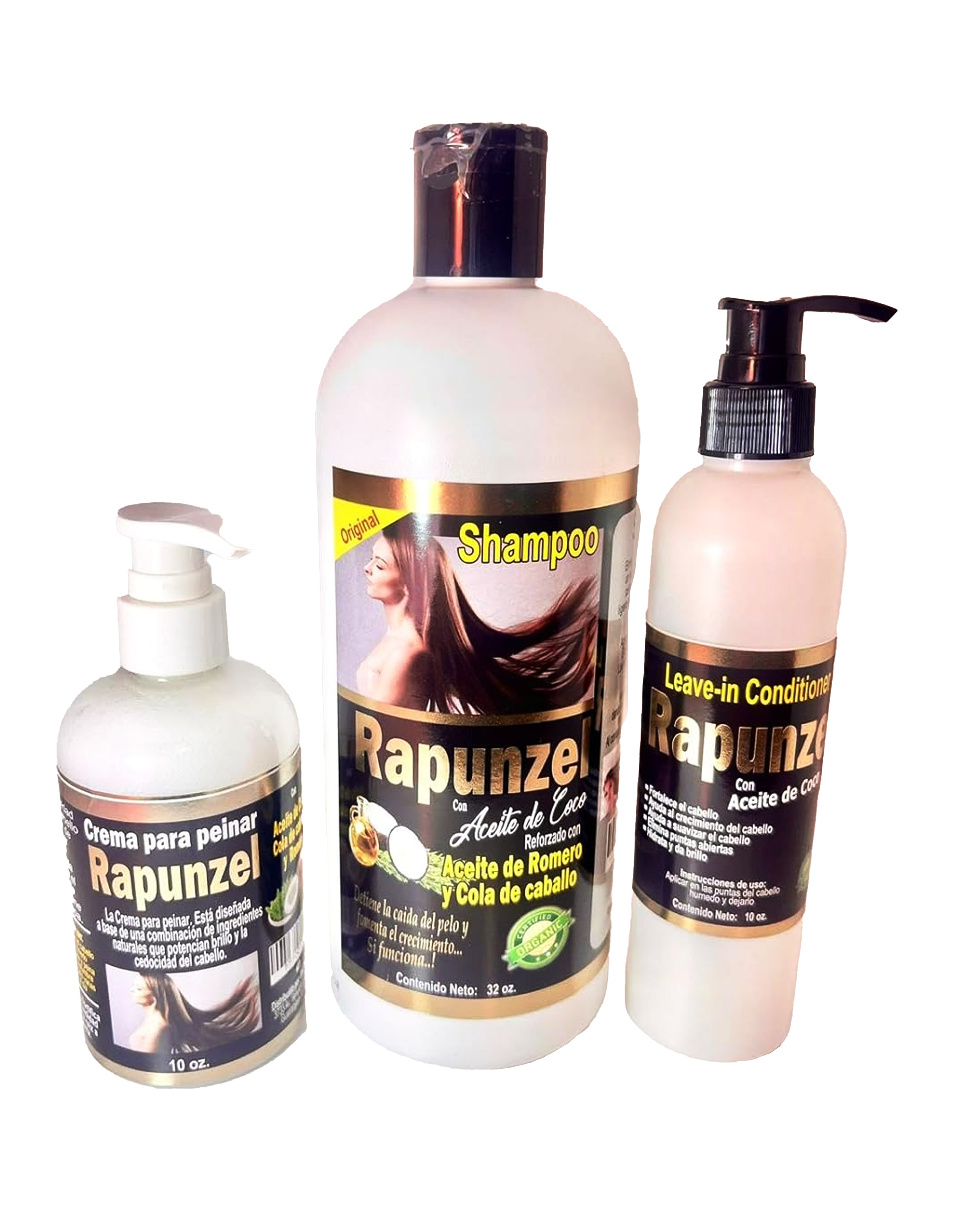 Set Rapunzel – Shampoo y Crema para Peinar con Coco, Romero y Cola de Caballo | Fortalecimiento y Crecimiento Capila