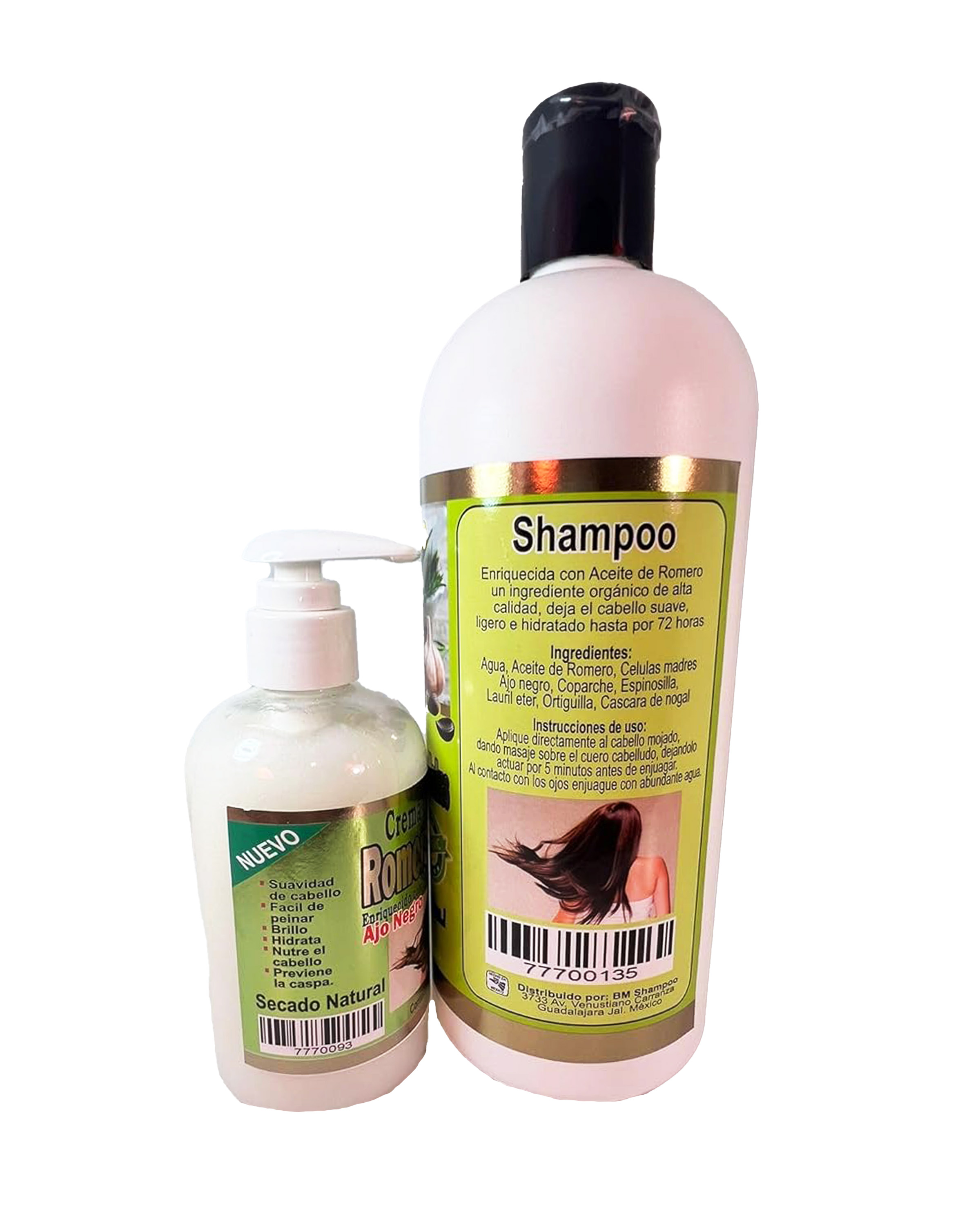 Set Rapunzel Orgánico con Aceite de Coco, Romero y Cola de Caballo – Shampoo, Leave-In y Crema de Peinar para Crecimiento Capilar Natural, Sin Minoxidil