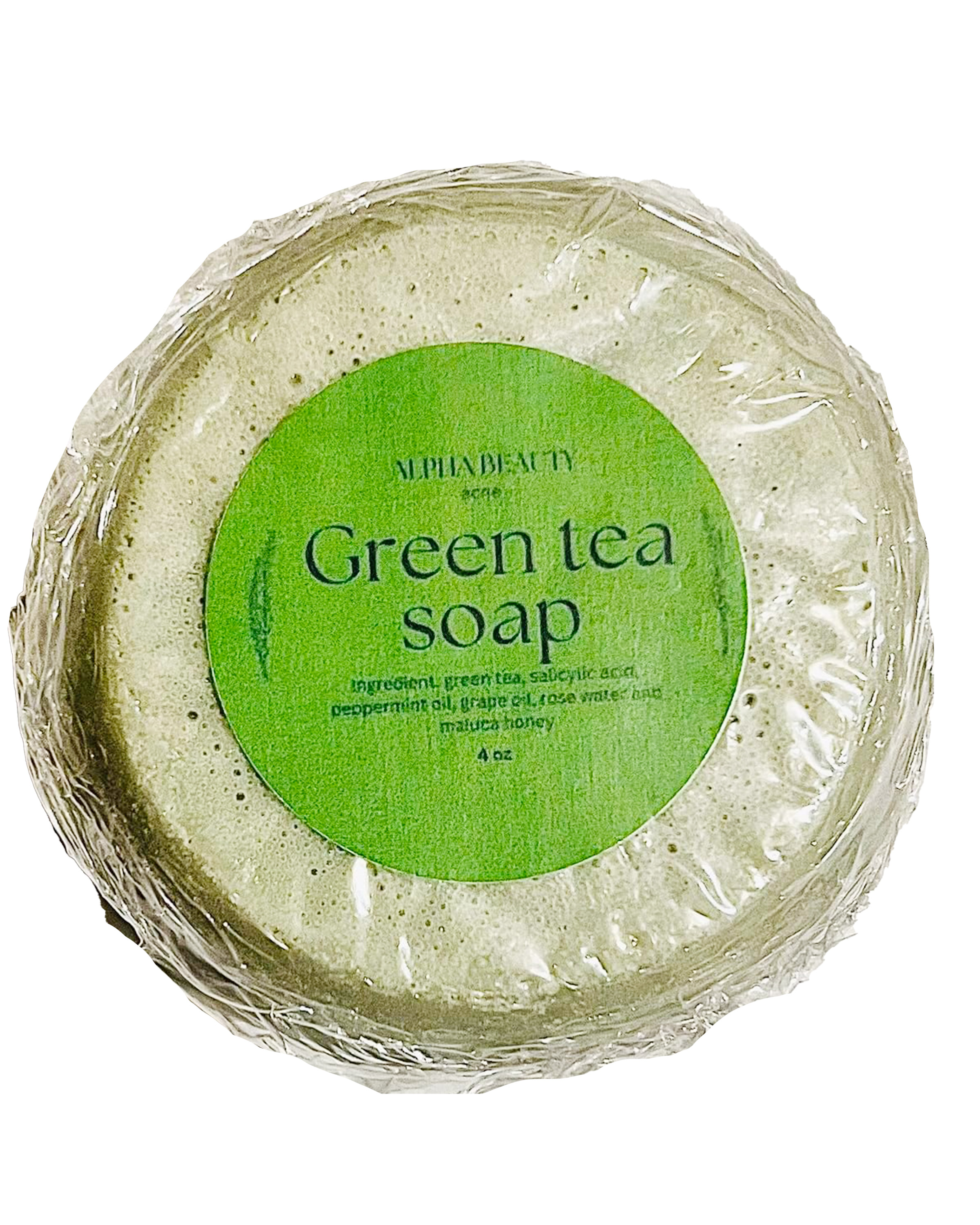 Green Tea Soap with Peppermint & Manuka Honey - Alpha Beauty, 4oz