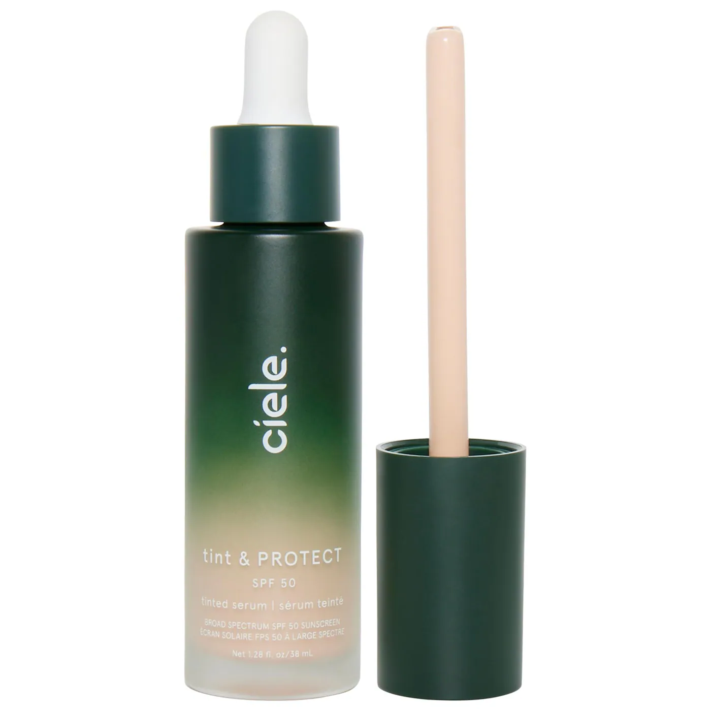 Tint and protect medium coverage serum foundation with SPF 50+