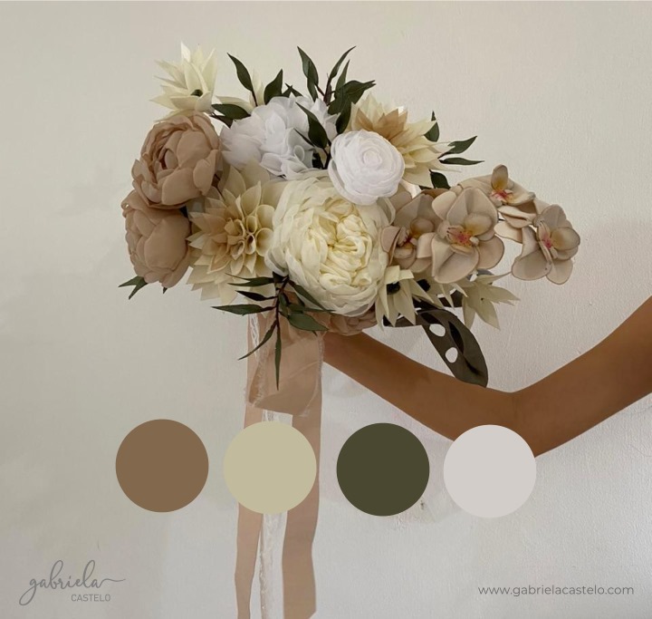 Ramo de novia de peonias y orquídeas