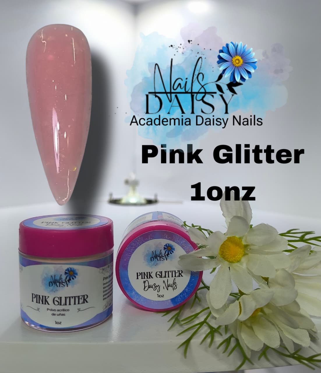 Acrilico pink Glitter