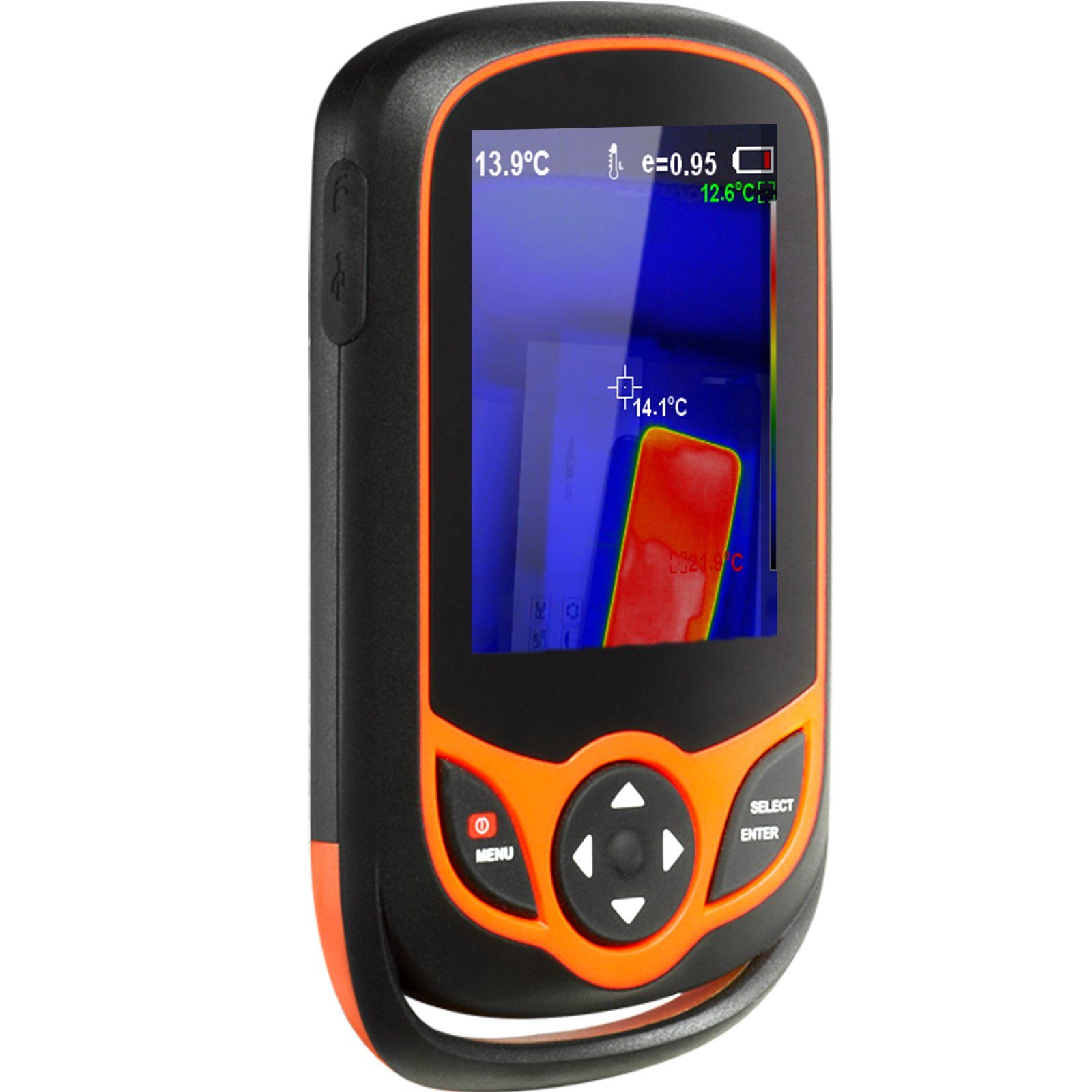 VEVOR Thermal Imaging Camera, 256 x 192 IR Resolution Pocket Infrared Thermal Imager with WiFi, 25Hz Refresh Rate Thermal Camera Pocket with 3.2" Touch Screen, 0.3MP Visual Camera, -4°F-1022°F, IP54