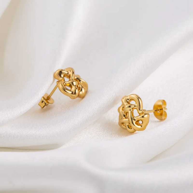 Teulrip Irregular Heart Valentine Geometric Stainless Steel Earrings for Girls & Women