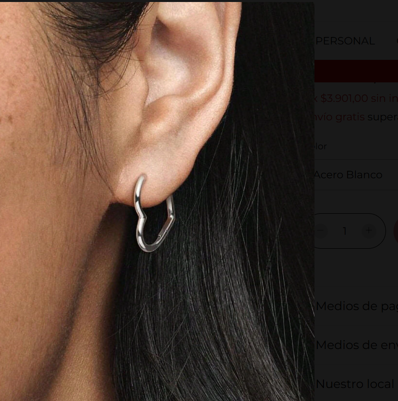 Teulrip Valentine Heart Hoop Huggie, Stainless Steel Earrings for Girls & Women 