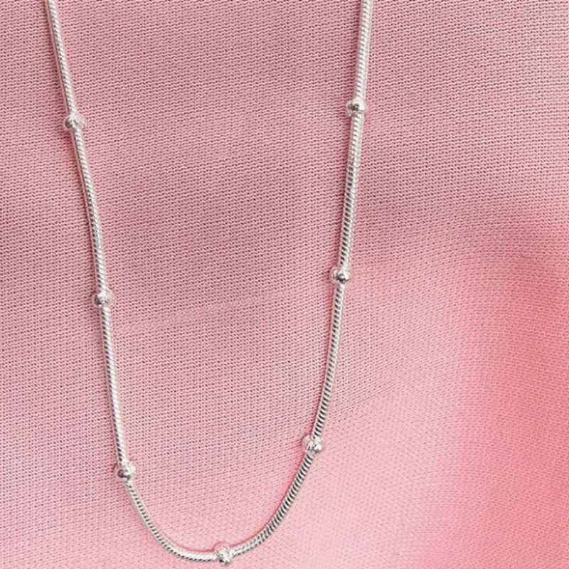 TEULRIP Simple Basic Silver Chain , Stainless Steel Necklace for Girls & Women