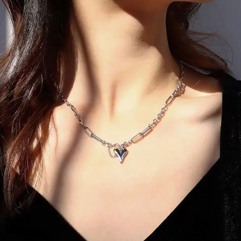 TEULRIP Stainless Steel Valentine Heart Layered Necklace for Girls & Women