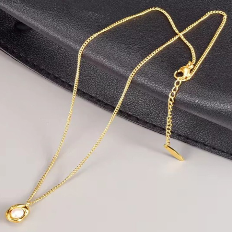 TEULRIP Dainty Gold Plated with  Irregular Pearl Pendant Fashion Necklace for Girls & Women