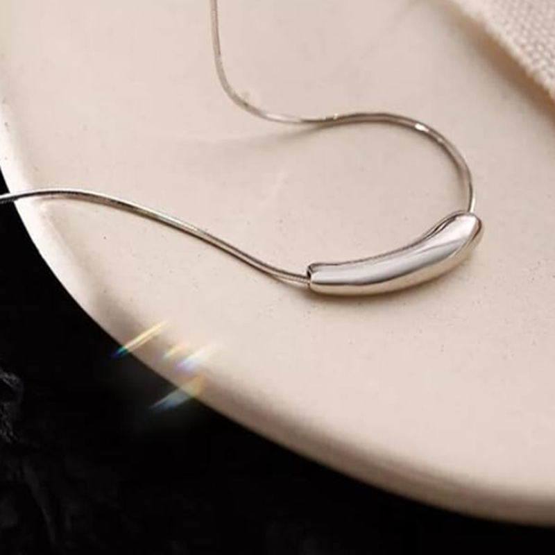 TEULRIP Pepper and Eggplant Charm Necklace - Chic and Minimalistic Stainless Steel Pendant Jewelry 