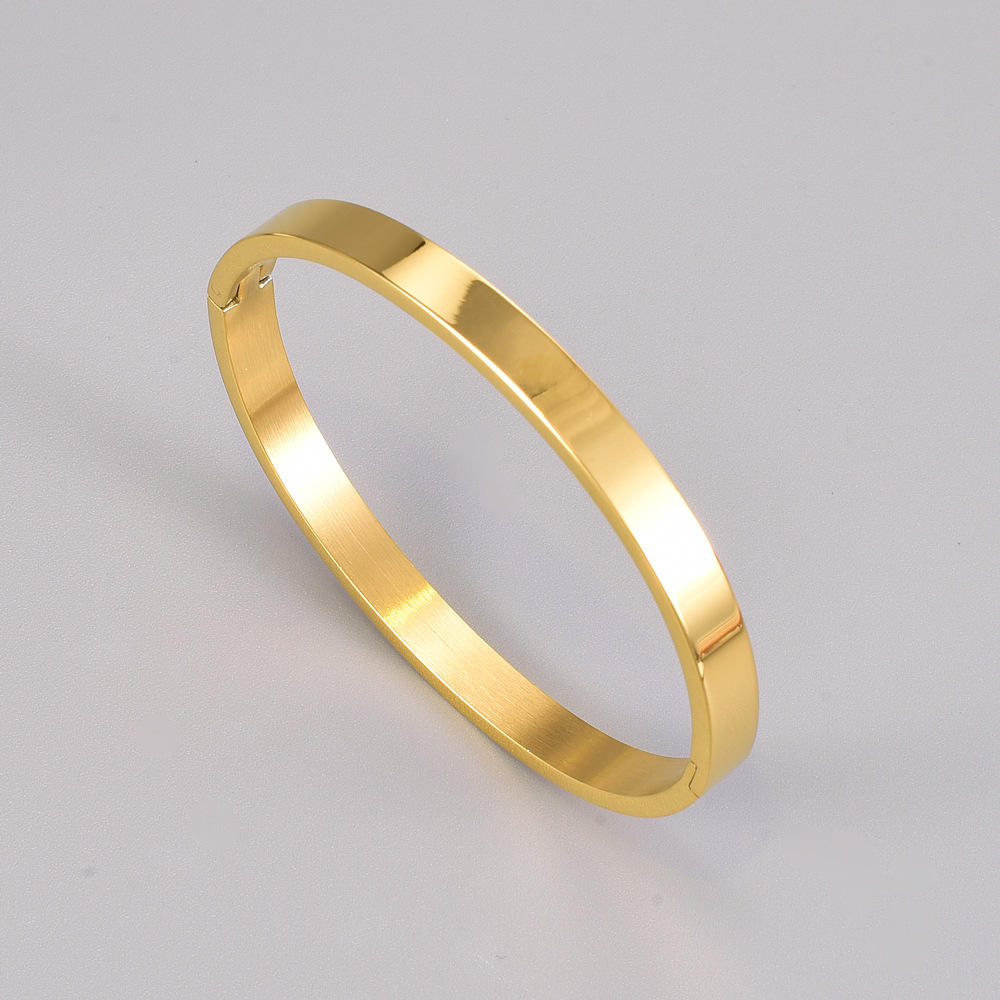 TEULRIP Gold Plated Stainless Steel High Polish Bangle Bracelet