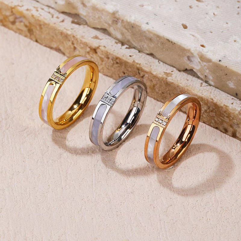 TEULRIP Anti Tarnish Gold, Silver & Rose Gold Triple Diamond Stainless Steel Ring