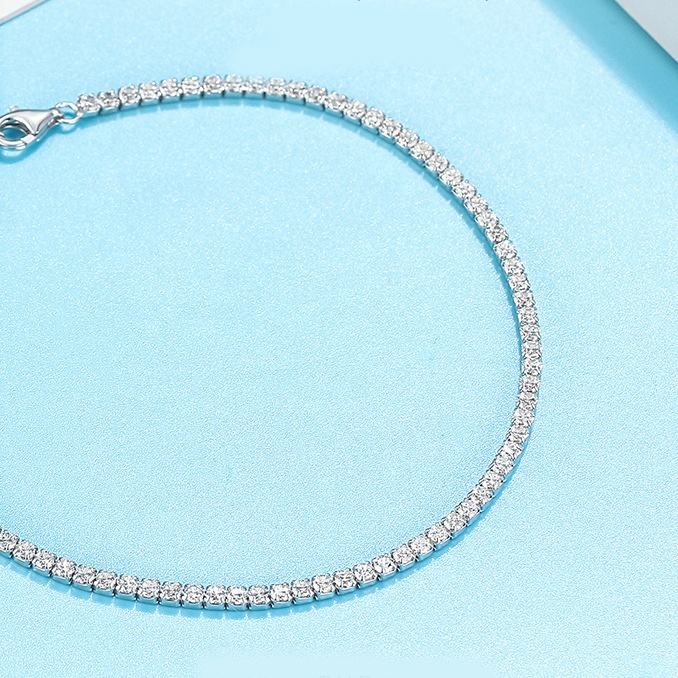 TEULRIP Stainless Steel with Cubic Diamond Zirconia Silver Tennis Choker Necklace