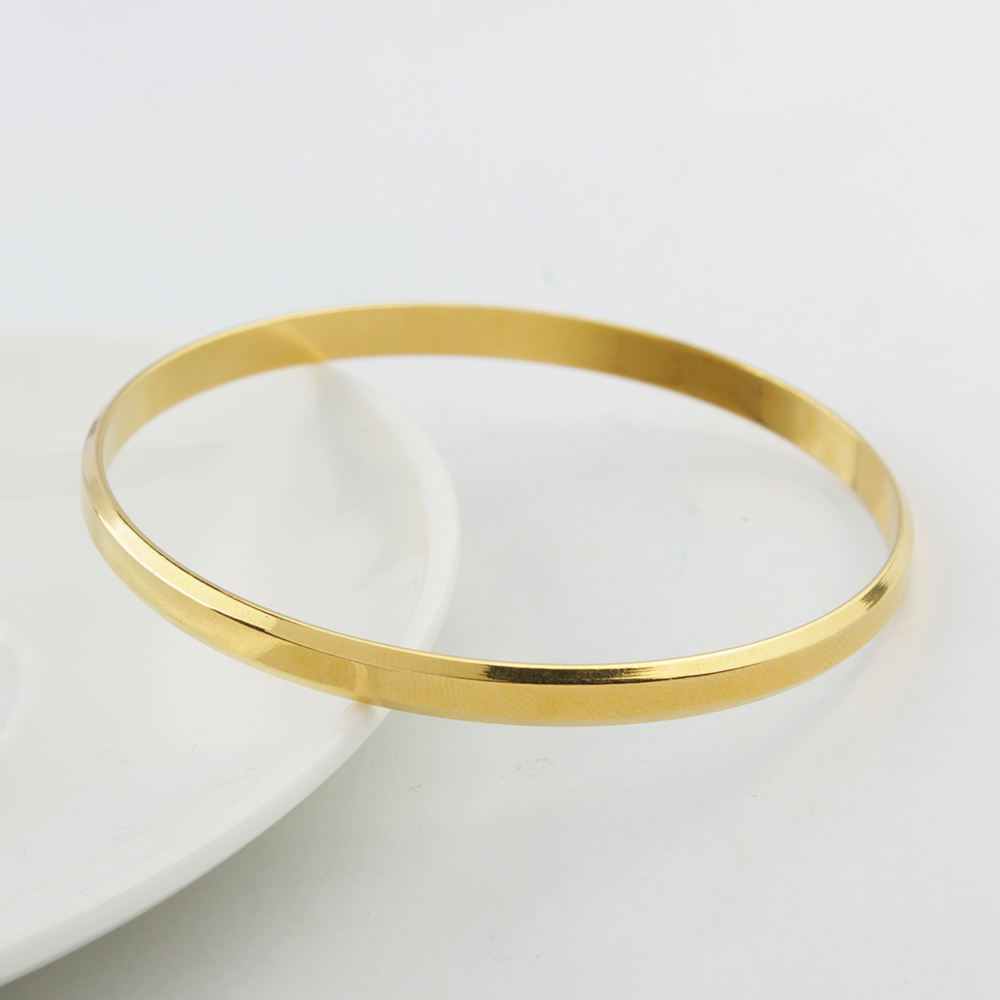 TEULRIP Gold Plated Stainless Steel High Polish Bangle Bracelet