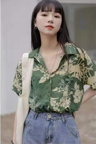Floral Green Shirt