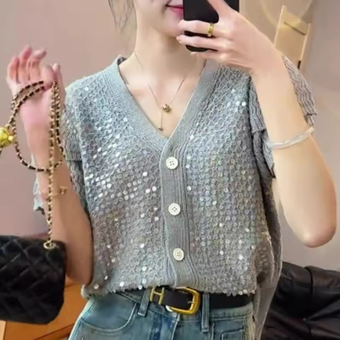 Sequin Knit Cardigan