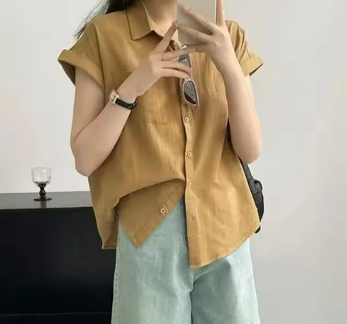 White Casual Button-Up Shirt