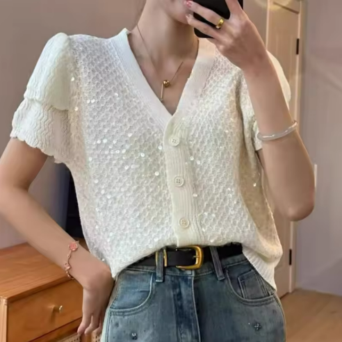 Sequin Knit Cardigan