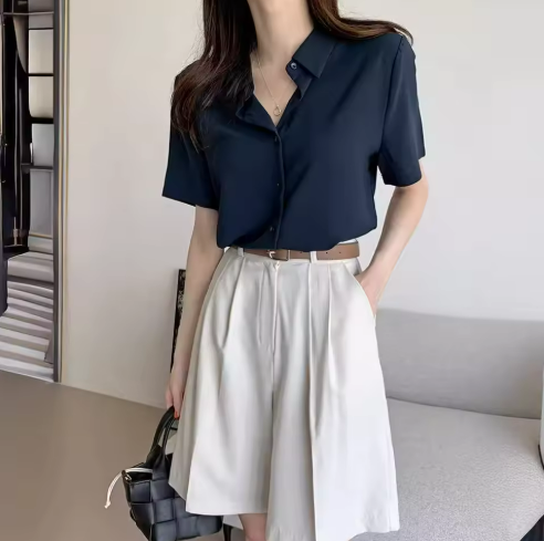 Elegant Light Blue Blouse